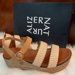 Naturalizer Kaylin 2 Womens Woven Platform Sandals, Cookie Dough color